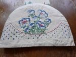 Vintage 1950's Irish Linen Hand Embroidered Tea Cosy