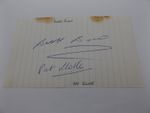 HAND SIGNED 6.5" x 4" LINED PAPER - BOBBY BURNS & PAT KLOKE - WRESTLING