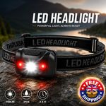3W Powerful Mini Headlamp Red Light LED 4-Mode Waterproof Head Torch Camping