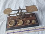 Antique VICTORIAN ROSEWOOD & BRASS POSTAL Postage SCALES & WEIGHTS