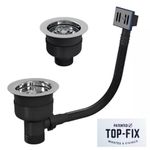 Kitchen Strainer Waste Chrome Top Fix Easy Install Overflow Basket Strainer 