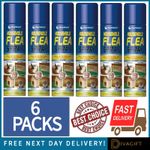 6 x FLEA KILLER SPRAY 200ML AEROSOL ANIMAL DOG CAT PET BED FURNITURE FLEA CARE
