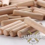 Wooden Dowels Chamfered Fluted Pin Wood Dowels - 5mm 6mm 8mm 10mm 12mm  - TIMCO