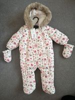 New Fred & Flo Girls Floral Hooded Padded Lined Snowsuit Full Zip 3-6M