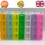 Monthly Pill Box organiser 7 Days Coloured Tablet/Medicine Holder/Dispenser/Box
