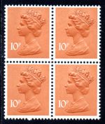 1976 10p ORANGE-BROWN PHOSPHOR OMITTED SG X886y. FINE MNH