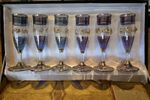 RARE Tre Fuochi Venetian Murano Glass Champagne Flutes 24k Gold Set