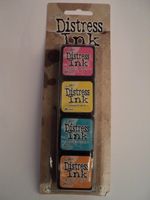 TIM HOLTZ DISTRESS INK MINI PACK KIT #1 TDPK40316 BNIP 4 MINI INK PADS *LOOK*