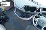 ECO LEATHER FLOOR MATS - BLACK /BLUE FIT DAF  XG , XG+ [ FOLDING PASSENGER SEAT]