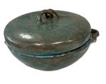 Studio Crafted Art Stoneware Lidded Pot Turquoise Exterior Blue Interior 29cm