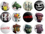 12 x Gorillaz BUTTON PIN BADGES 25mm 1 INCH – Band Rock Pop Gorrilaz