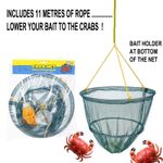 BIG KIDS (Or Mum Dads ) Crab Net Drop Net for Crabbing + Bait holder + 11m Rope