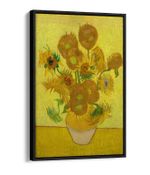 VINCENT VAN GOGH SUNFLOWERS FLOAT EFFECT CANVAS WALL ART PIC PRINT- YELLOW GREEN