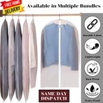 10x Clear Garment Bag Hanging Zip-up Dress Coat Travel Cover Dust Water Proof UK