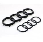 Find Audi Gloss Black Badges Emblem 4 Rings Front & Rear A1 A3 A4 A5 273mm 192mm