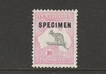 KANGAROO CofA WMK 10/- GREY & PINK "SPECIMEN" "EXTREMELY RARE" TYPE C ONLY 1200