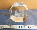 LAZER CUT PAPERWEIGHT TEDDY BEAR & ABC BRICKS NURSERY BABY CRYSTAL IMPRESSIONS