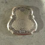 Karess Woodworth Vintage Makeup Compact Silver Plate With In Tact Mirror
