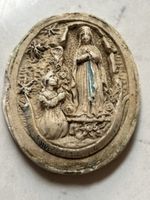 Rare 19thC Antique French Meerschaum / Plaster Religious Domed Reliquary Cameo