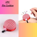 Supplies Ball-Shaped Tool Wrist Strap Sewing Pin Cushion Needle Holder Floral...