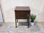 Antique Edwardian Pot Cupboard Inlaid Mahogany Wash Stand On Castors Bedroom