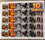 Ten Sheets Of 30 1st Class Letter X-men Postal Stamps Job Lot (Total 300)