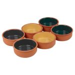 6 Pc Colour Terracotta Ramekin Set 12cm Oven Cooking Dish Serving Tapas Dip Bowl