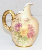 Royal Worcester Antique Handpainted with Flowers Blush Ivory Jug, 1908