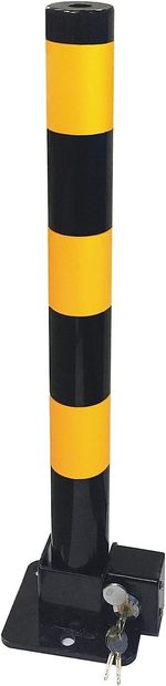 Solid Steel Round Parking Post Ballard With Locking Base with 3 Lock Keys