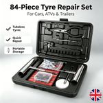 85-Piece Tyre Repair Set for Cars, ATVs & Trailers, Tubeless Emergency Tool Kit