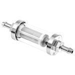 Classic car Fuel Filter, chrome & glass 1/4" (6mm) , PRO804