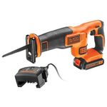 BLACK+DECKER 18V 1.5Ah Recip Saw, 1.5Ah battery, Charger, 1 blade BDCR18C1Q-GB
