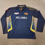 Sri Lanka Mens Cricket Shirt Large Blue One Day International Reborn Long Sleeve