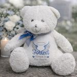 Personalised Angel Teddy Bear, Gift, Memorial Bear, Newborn, Rainbow baby