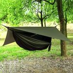 Outdoor Hammock With Tarp Rain Fly Shelter 3m, Camping Hammock with Mosquito Net