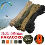 31/100M Army Military Paracord Reel 4mm Basha Tent Camping Guy Rope Para Cord UK