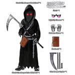 Boys Kids Grim Reaper Halloween Fancy Dress Costume Outfit Horror Trick Or Treat
