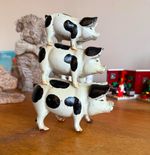 Vintage Three Pig Piggy-Back 3 Stacked Cast Iron Figurine or Door Stop 7 Inch