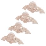 4Pcs Wood Carved Appliques French Style Furniture Corner Decor Unpainted Brown
