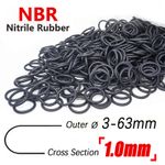 1.0mm Cross Section Nitrile Rubber O-Rings 1mm - 61mm ID Seals O Ring Sealing