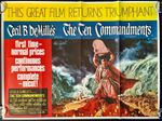 Ten Commandments ORIGINAL Quad Film Cinema Poster DeMille Heston Brynner RR MINT