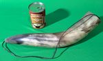 Cow Horn Ornament with Leather Cord - Vintage, Natural - 430mm (17”) Long