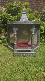 A Large Decorative Hammered Aluminium & Copper Indian Mandir Prayer Altar Temple