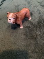 Vintage Sylvac Ceramic English Bulldog Figurine, Brown & White Dog Ornament