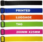 Personalised Luggage Tag Suitcase Bag Name Tag Printed 200mm x 25mm 8" x 1"Small