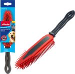 Vileda PetPro Electrostatic Handheld Brush, Silicone, Red/Grey, One Size,