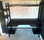 IKEA FREDDE Gaming Desk Black PC Computer Gamer Workstation Shelves Large