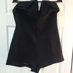 Bardot Black Strapless Sweetheart Bow Playsuit Zip Woven Polyester UK 6