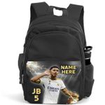 Personalised Jude Bellingham Football Backpack Madrid Boys School Bag LU14