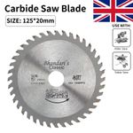1Pcs 125x20mm Carbide Saw-Blade 40T Wood Cutting Tools For Cutting Wood Plastic